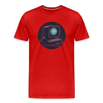 Pixel-Computer - Männer Premium Bio T-Shirt - Rot - Vorne - Damien (186cm)