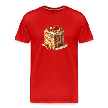 Leckere Torte - Männer Premium Bio T-Shirt - Rot - Vorne - Damien (186cm)