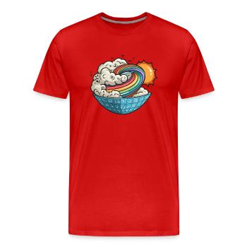 Mathematischer Wirbel Sonne - Männer Premium Bio T-Shirt - Rot - Vorne - Damien (186cm)