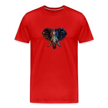 Elephant Fire Water - Men's Premium Organic T-Shirt - red - Front - Damien (186cm)