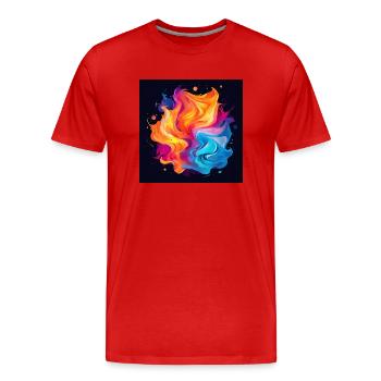 Bunter Wirbel - Männer Premium Bio T-Shirt - Rot - Vorne - Damien (186cm)