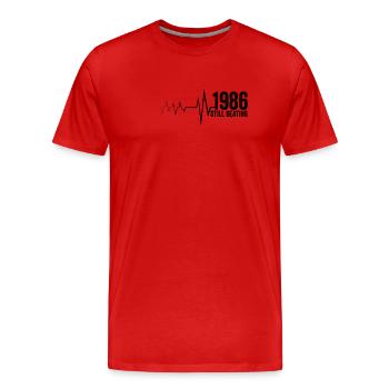 1986 Jubiläumsgeschenk 1986 Limitierte Auflage 1986 - Männer Premium Bio T-Shirt - Rot - Vorne - Damien (186cm)