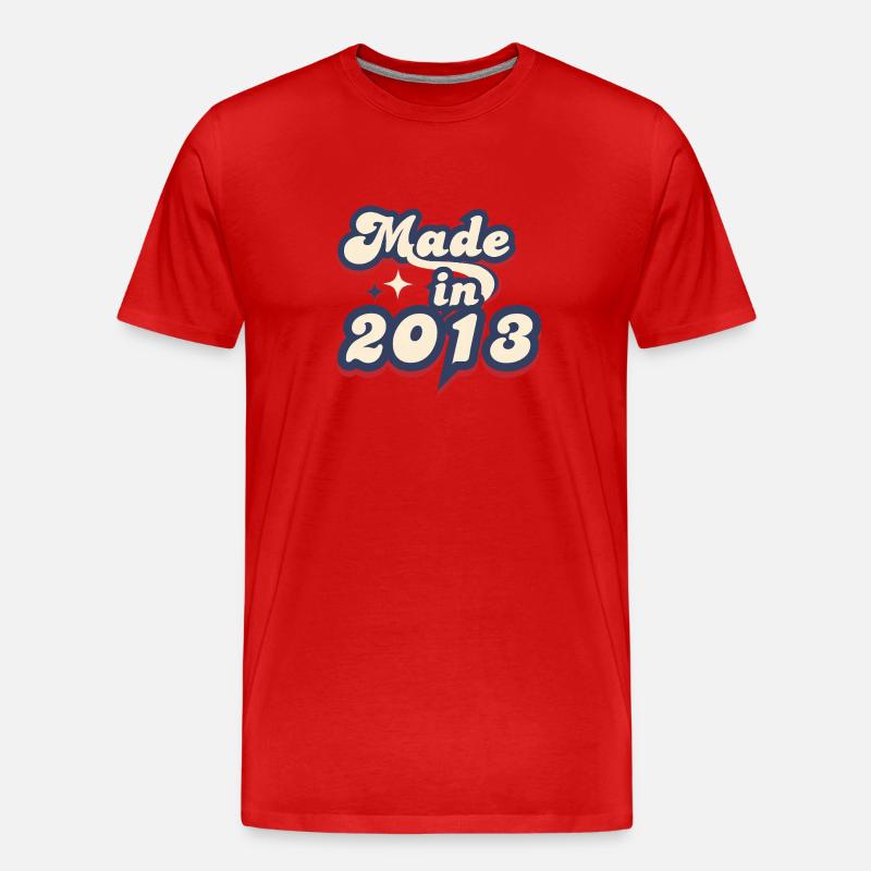Made in 2013 retro - T-shirt bio Premium Homme - rouge