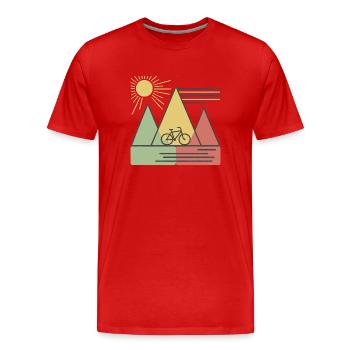Cycling Touring - Men's Premium Organic T-Shirt - red - Front - Damien (186cm)