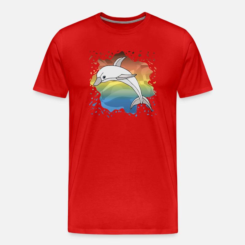 Delfin - Männer Premium Bio T-Shirt - Rot