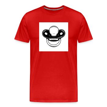 Thick pacifier - baby on the way! - Men's Premium Organic T-Shirt - red - Front - Damien (186cm)