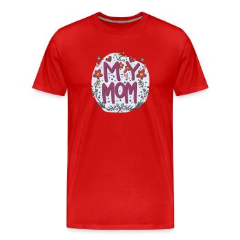 Ma Maman - Amour de l’Art Floral - T-shirt bio Premium Homme - rouge - Devant - Damien (186cm)