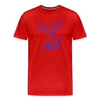 Lapin Majeur Montrer Méchant Coquin Insultant - T-shirt bio Premium Homme - rouge - Devant - Damien (186cm)