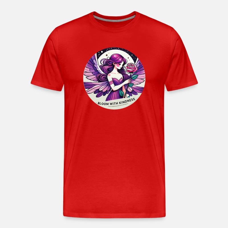 Blühen Sie mit Freundlichkeit - Männer Premium Bio T-Shirt - Rot