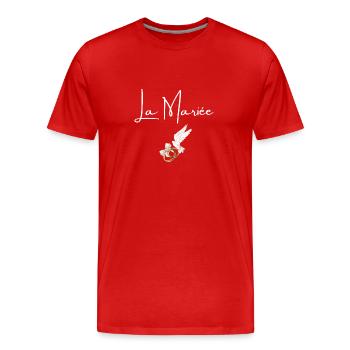 La mariée - T-shirt bio Premium Homme - rouge - Devant - Damien (186cm)