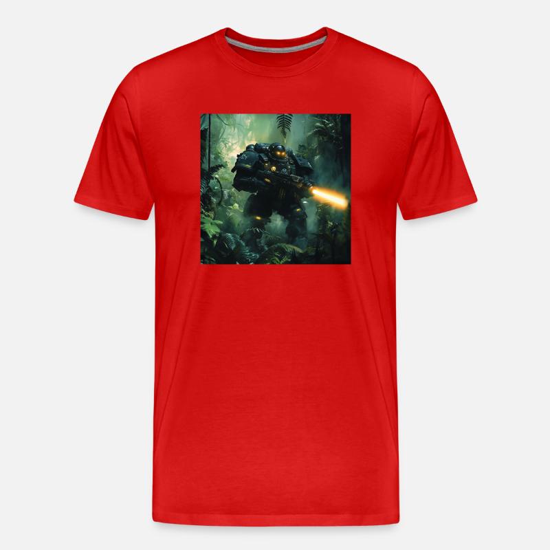 Sci Fi Krieger3 - Männer Premium Bio T-Shirt - Rot