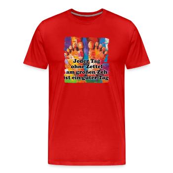 Das Leben ist unser wertvollstes Gut - Männer Premium Bio T-Shirt - Rot - Vorne - Damien (186cm)