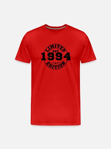 1994 Limitierte Auflage - Männer Premium Bio T-Shirt - Rot