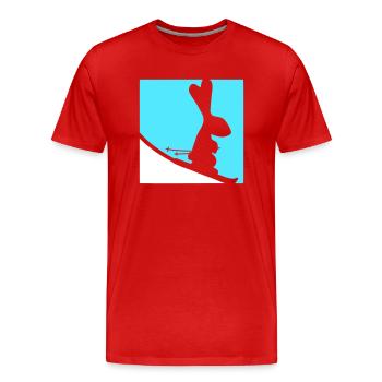lapin ski lapin ski hiver ski neige - T-shirt bio Premium Homme - rouge - Devant - Damien (186cm)