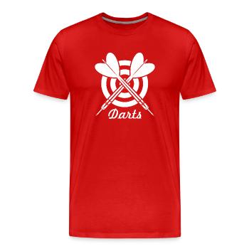 Dartscheibe Darts Wurfspieß Sport Geschenk - Männer Premium Bio T-Shirt - Rot - Vorne - Damien (186cm)