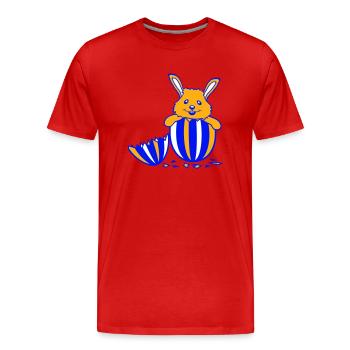 Hase Osterei Ostern Osterhase geschlüpft Baby Kind - Männer Premium Bio T-Shirt - Rot - Vorne - Damien (186cm)