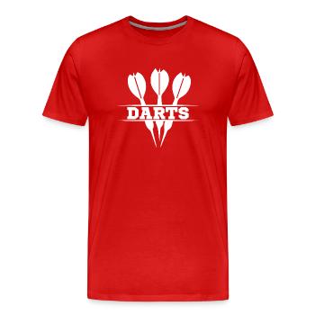 Queen of Darts Darten Dartspielerin Geschenk Frau - Männer Premium Bio T-Shirt - Rot - Vorne - Damien (186cm)
