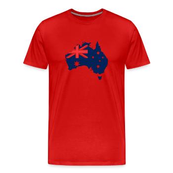 Australie - T-shirt bio Premium Homme - rouge - Devant - Damien (186cm)