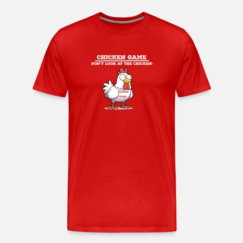 Chicken game white - Männer Premium Bio T-Shirt - Rot