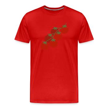 vine of cherry tomatoes - Men's Premium Organic T-Shirt - red - Front - Damien (186cm)