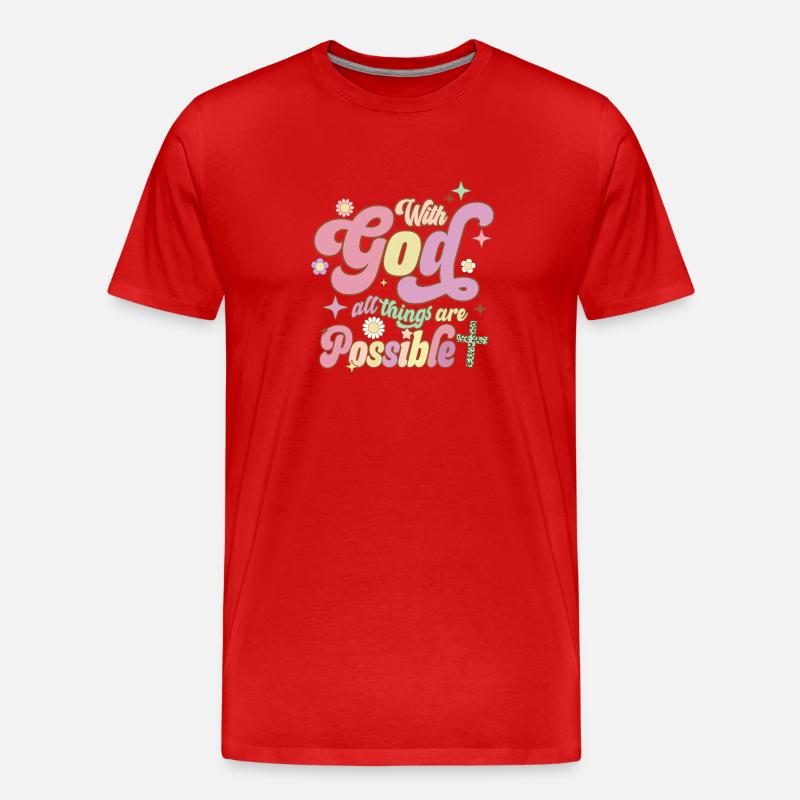 Alles ist möglich mit Gott - Männer Premium Bio T-Shirt - Rot