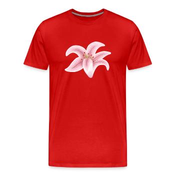 pink lily flower - Men's Premium Organic T-Shirt - red - Front - Damien (186cm)