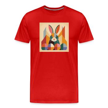 Easter Bunny No.09 - Men's Premium Organic T-Shirt - red - Front - Damien (186cm)
