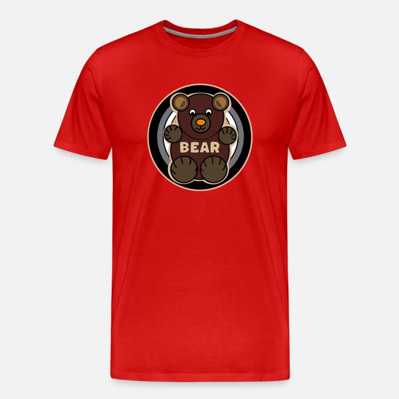 Bear Flag Teddybear Design - Männer Premium Bio T-Shirt - Rot