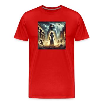 Pharaoh - Men's Premium Organic T-Shirt - red - Front - Damien (186cm)