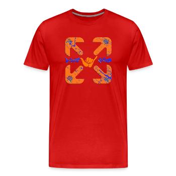 Compass - Men's Premium Organic T-Shirt - red - Front - Damien (186cm)