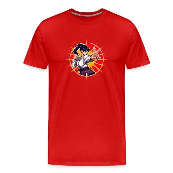 Manga Girl Karate - Männer Premium Bio T-Shirt - Rot - Vorne - Damien (186cm)