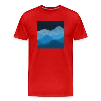 Mountains in the clouds - Men's Premium Organic T-Shirt - red - Front - Damien (186cm)