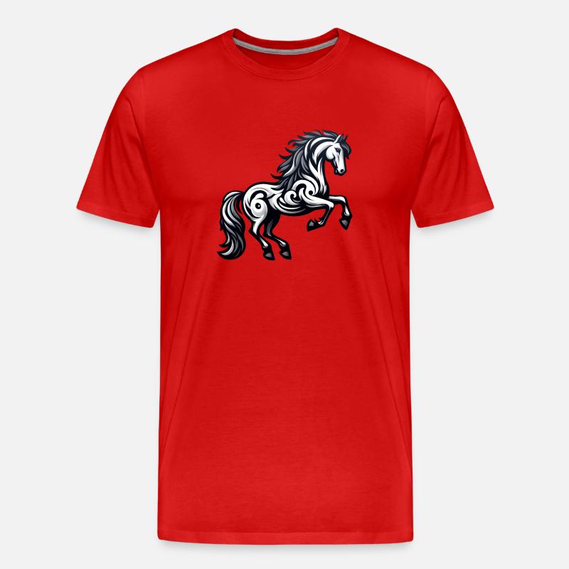 Reiter, Bewunderer von Rittern. - Männer Premium Bio T-Shirt - Rot