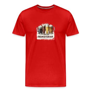 The Beer Diet - Men's Premium Organic T-Shirt - red - Front - Damien (186cm)