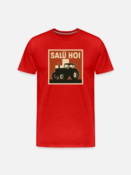 Salü Hoi Schweiz Traktor - Männer Premium Bio T-Shirt - Rot