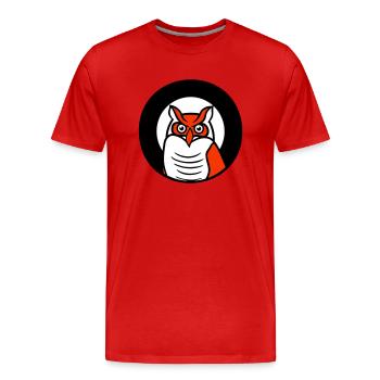 Eule Vogel Uhu Nachtvogel Schleiereule Kauz Comic - Männer Premium Bio T-Shirt - Rot - Vorne - Damien (186cm)