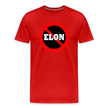 Anti Elon - T-shirt bio Premium Homme - rouge - Devant - Damien (186cm)