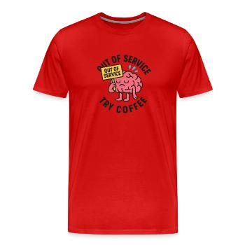 Out of Service Try Coffee - Men's Premium Organic T-Shirt - red - Front - Damien (186cm)
