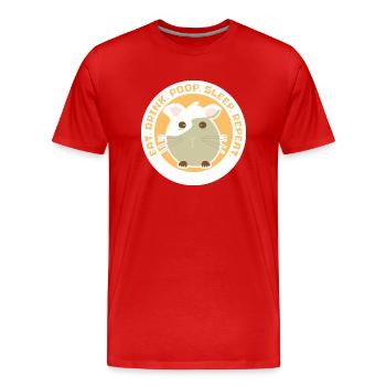 Cochon D'inde eat, drink, poop, sleep, repeat - T-shirt bio Premium Homme - rouge - Devant - Damien (186cm)