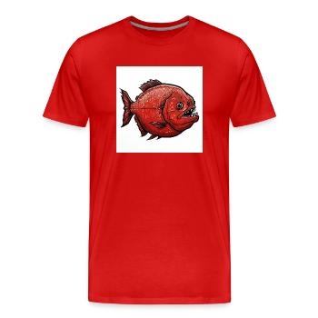 Red Piranha - Men's Premium Organic T-Shirt - red - Front - Damien (186cm)
