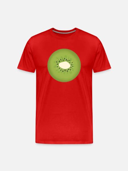 Kiwi-Schnitte - Männer Premium Bio T-Shirt - Rot