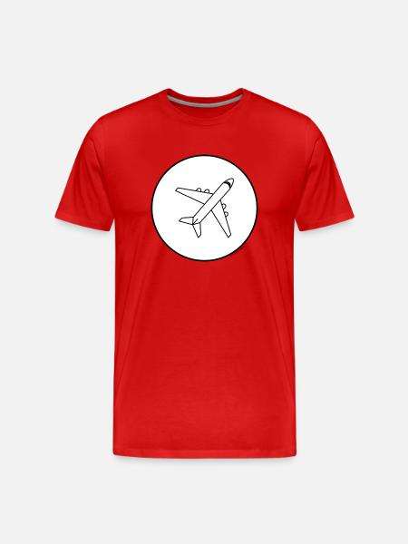 flugzeug minimalistisch - Männer Premium Bio T-Shirt - Rot