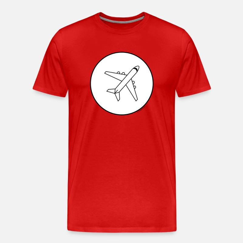 flugzeug minimalistisch - Männer Premium Bio T-Shirt - Rot