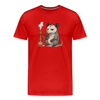 Opossum with hookah gift - Men's Premium Organic T-Shirt - red - Front - Damien (186cm)