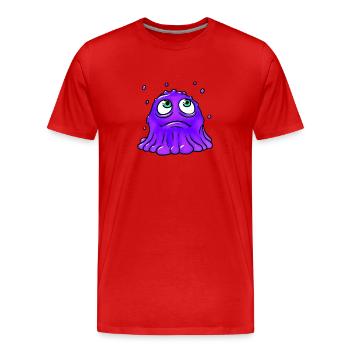 Purple Slime Monster - Men's Premium Organic T-Shirt - red - Front - Damien (186cm)