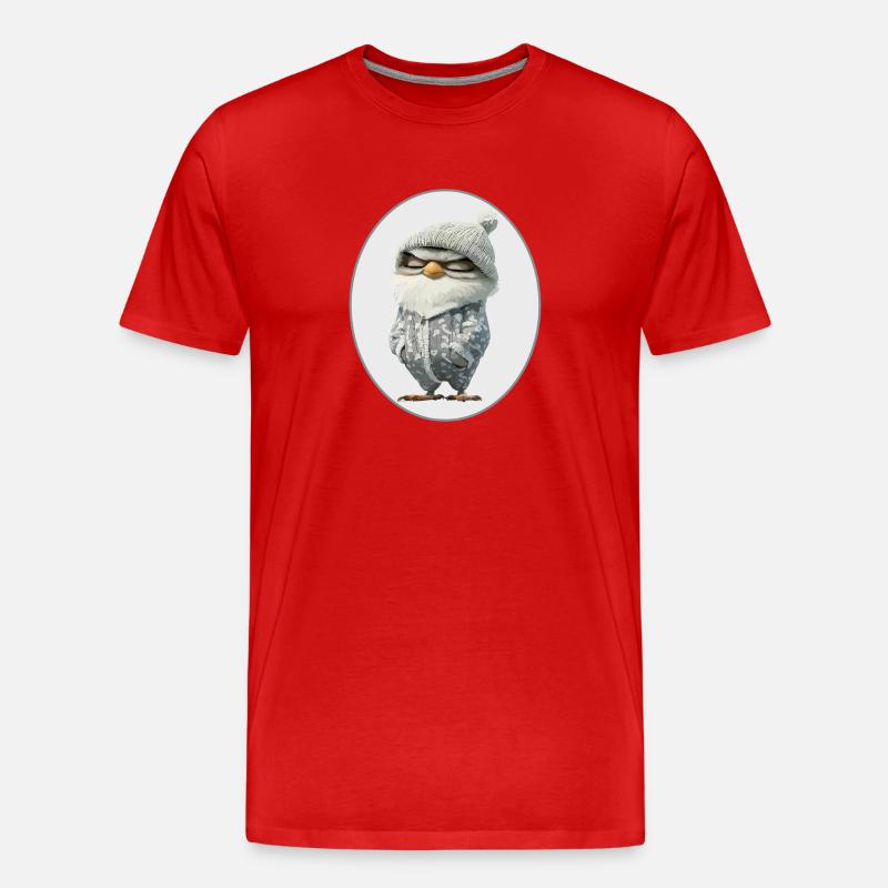 Eule - Männer Premium Bio T-Shirt - Rot