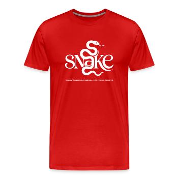 Serpent Puissance Animal – Transformation et Énergie - T-shirt bio Premium Homme - rouge - Devant - Damien (186cm)