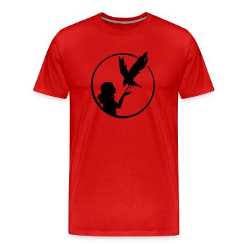 Maedchen Vogel - Männer Premium Bio T-Shirt - Rot - Vorne - Damien (186cm)
