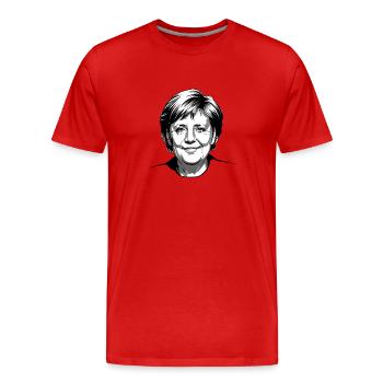 Angela Merkel Visage souriant, Allemagne - T-shirt bio Premium Homme - rouge - Devant - Damien (186cm)
