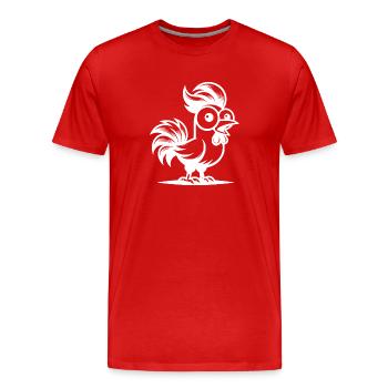 Dessin animé drôle avec coupe de cheveux rock - T-shirt bio Premium Homme - rouge - Devant - Damien (186cm)